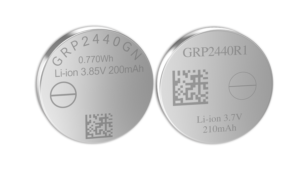 GRP2440系列 3.7V锂离子纽扣电池