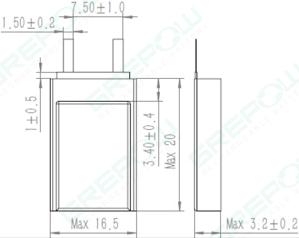 矩形电池产品结构图 矩形电池产品结构图
