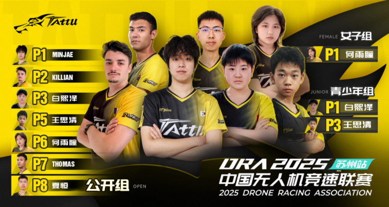 中国无人机竞速联赛Tattu飞手得奖