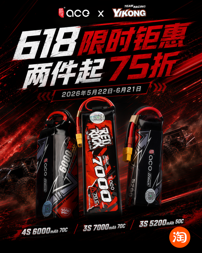 格氏ace车模电池 618活动